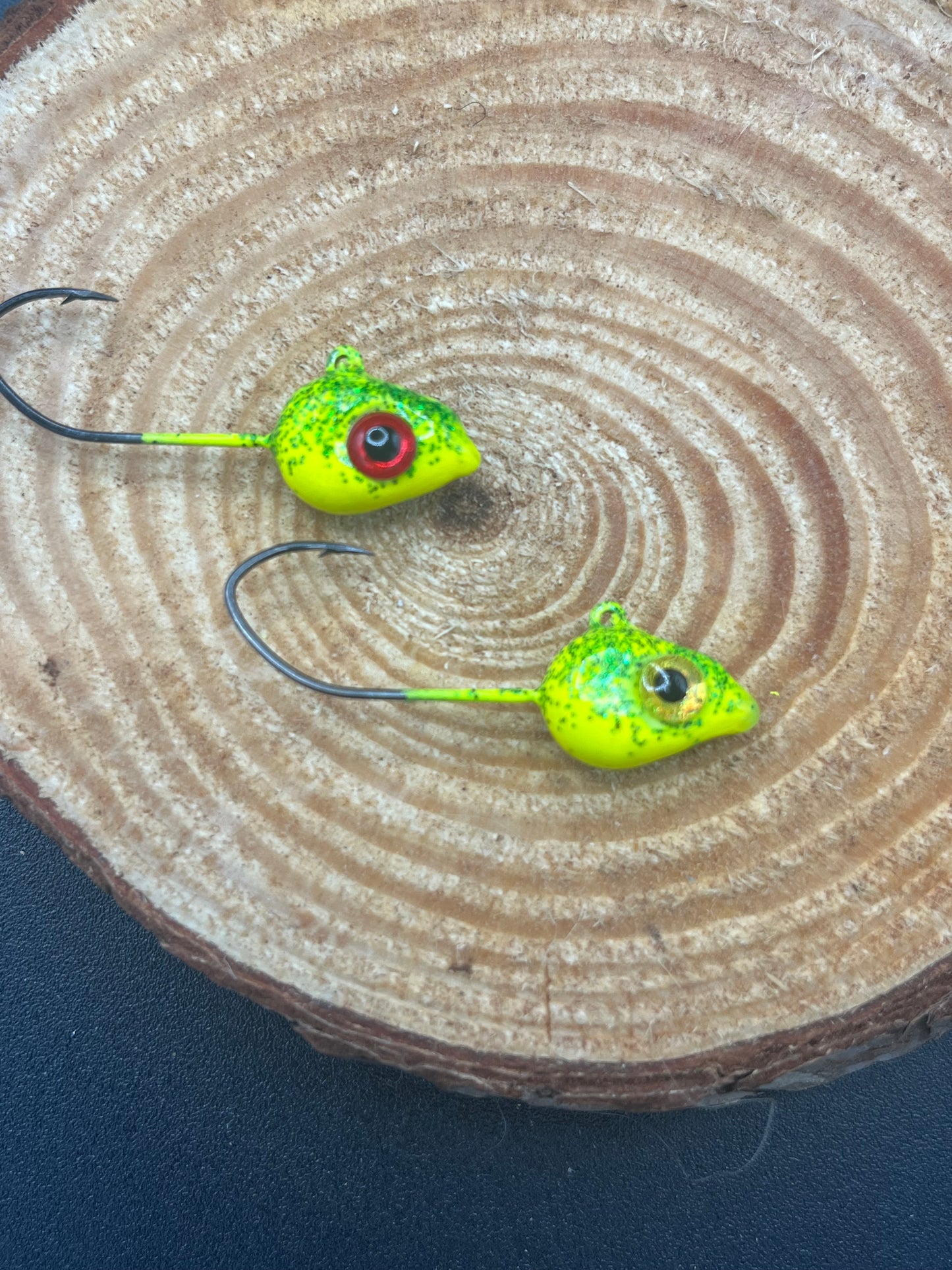 Minnow Head Jig- Chartreuse Yellow/Green Glitter