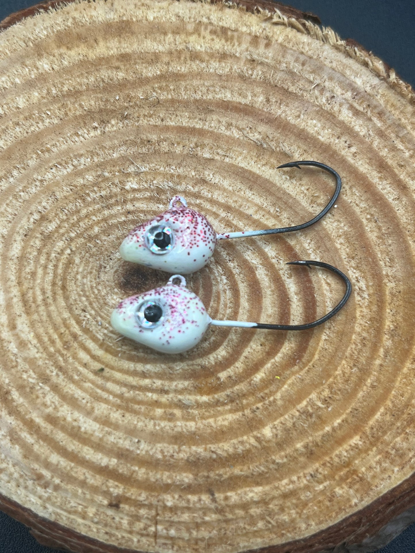 Minnow Head Jig- White/Pink Glitter