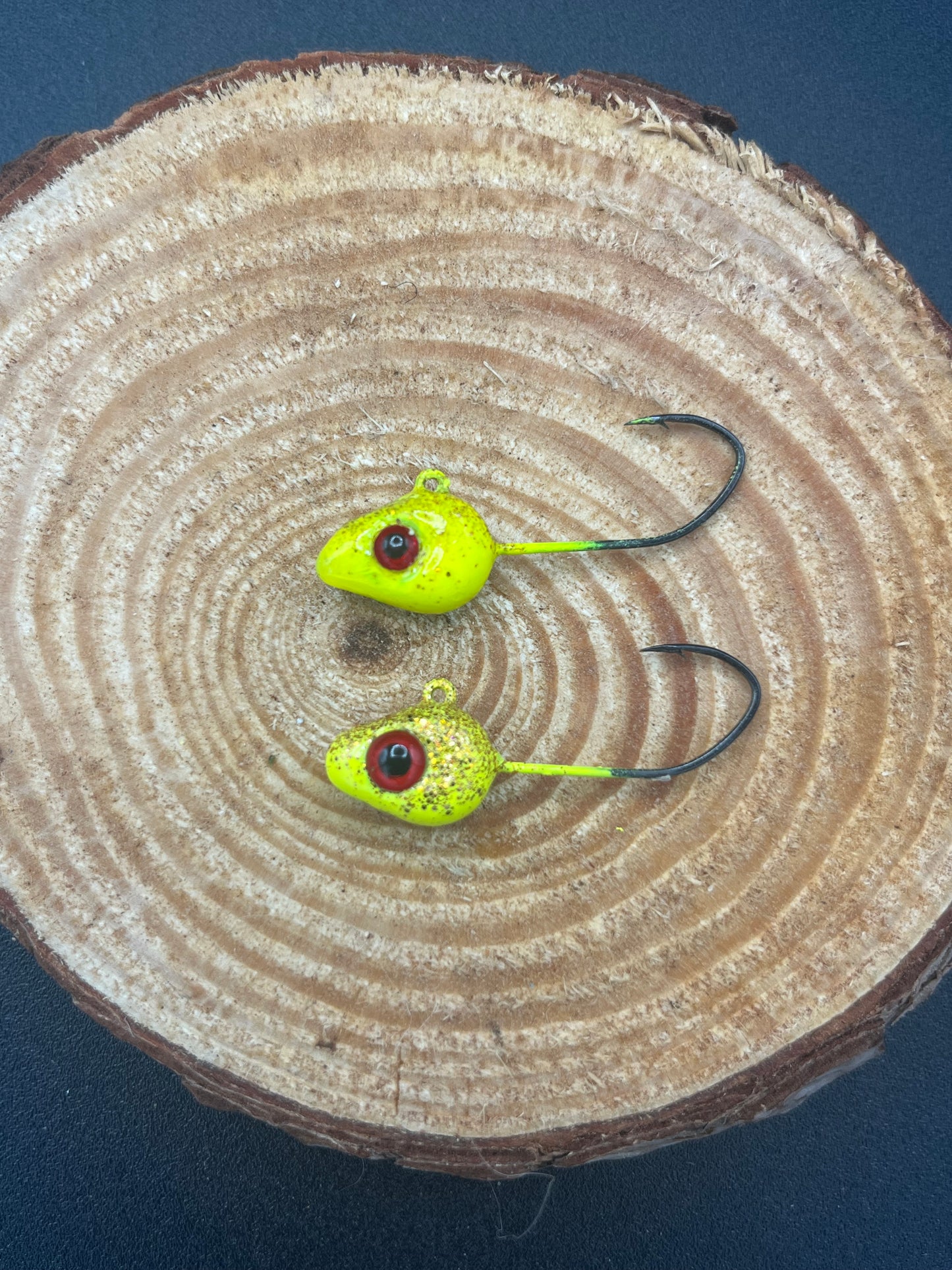 Minnow Head Jig - Chartreuse Yellow/Gold Glitter