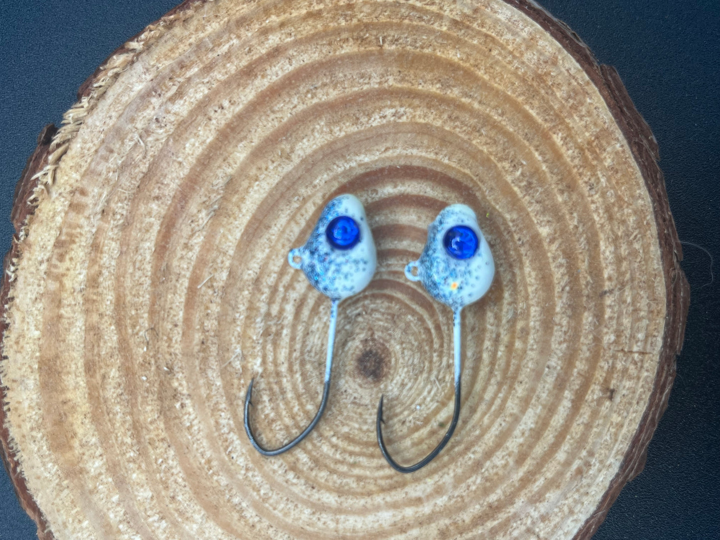 Minnow Head Jig - White/Blue Glitter