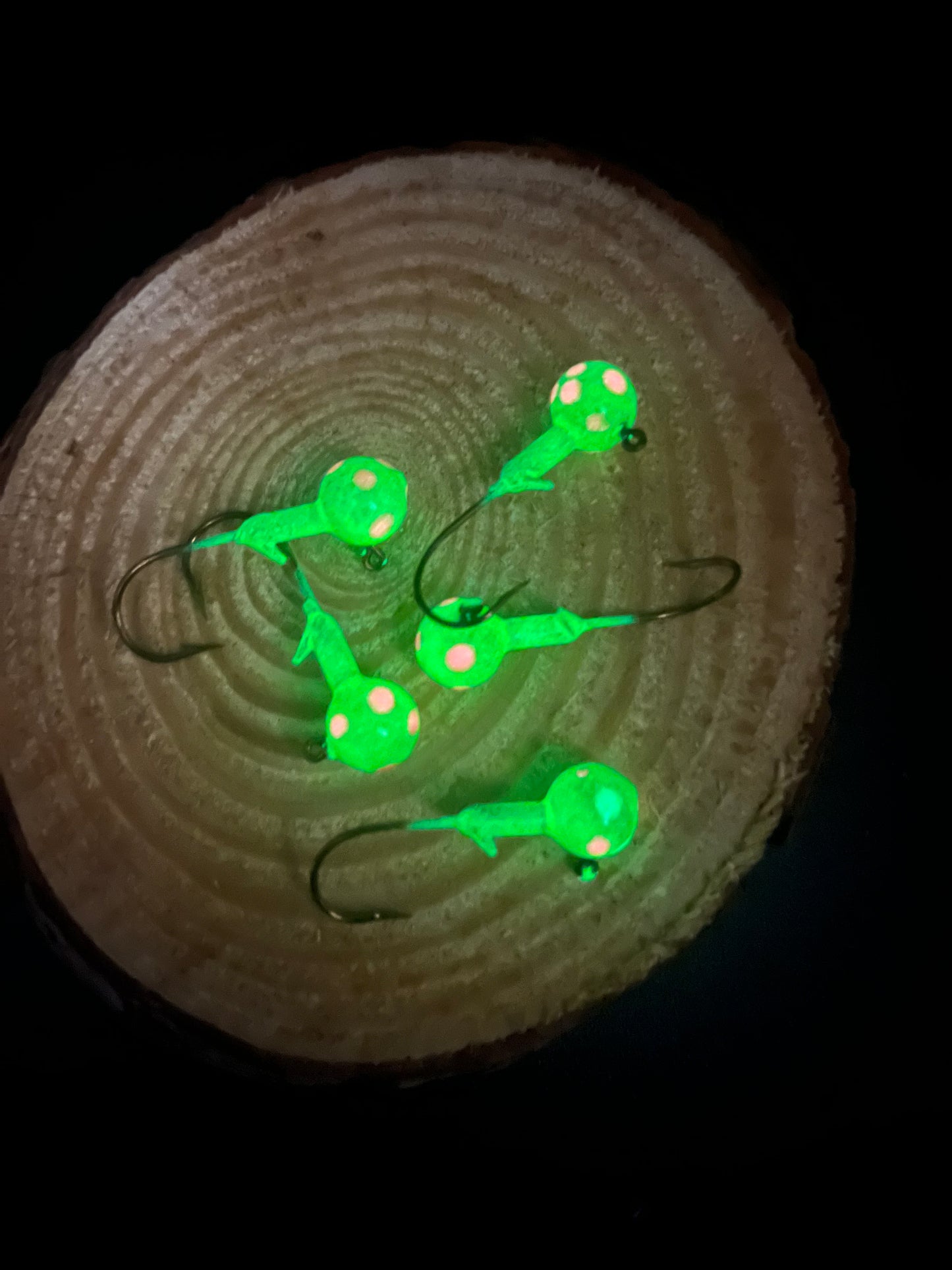 Ball Jig - Glow Green/Pink Dots